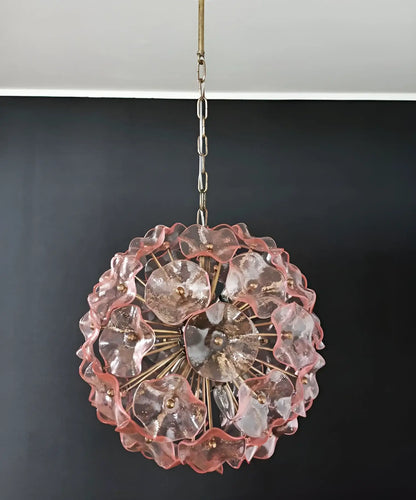 Murano Sputnik Poppy Pink Chandelier - Nuvé