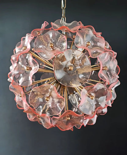 Murano Sputnik Poppy Pink Chandelier - Nuvé