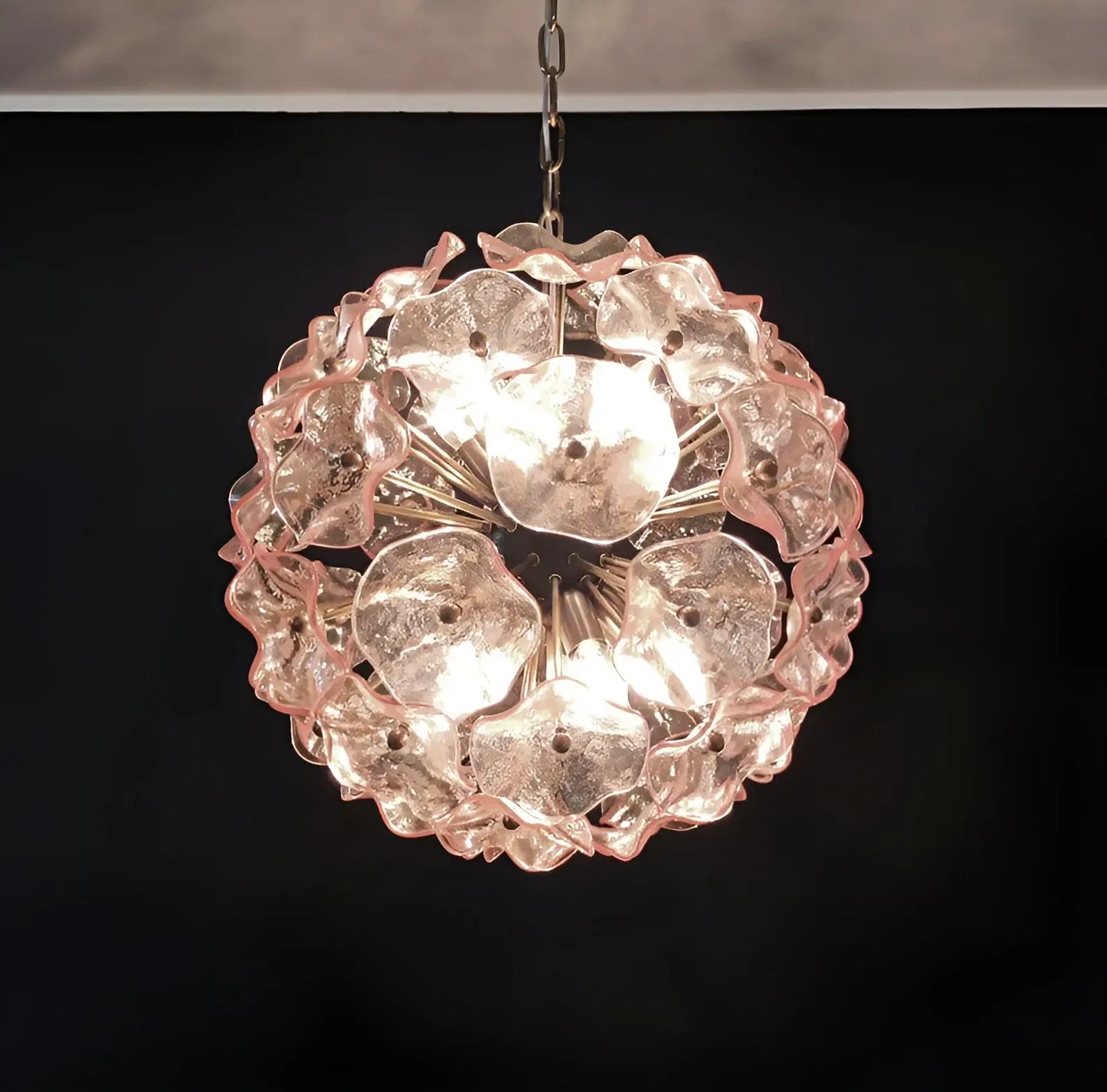 Murano Sputnik Poppy Pink Chandelier - Nuvé