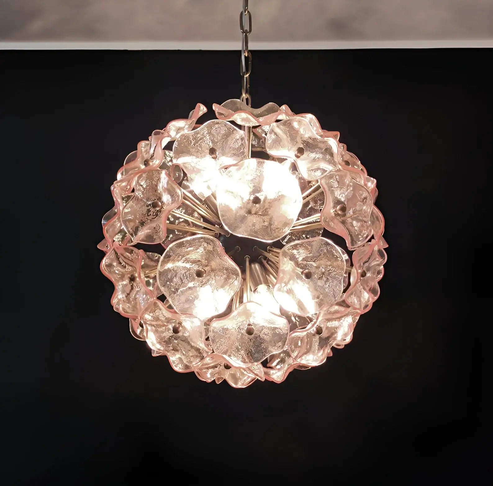 Murano Sputnik Poppy Pink Chandelier - Nuvé