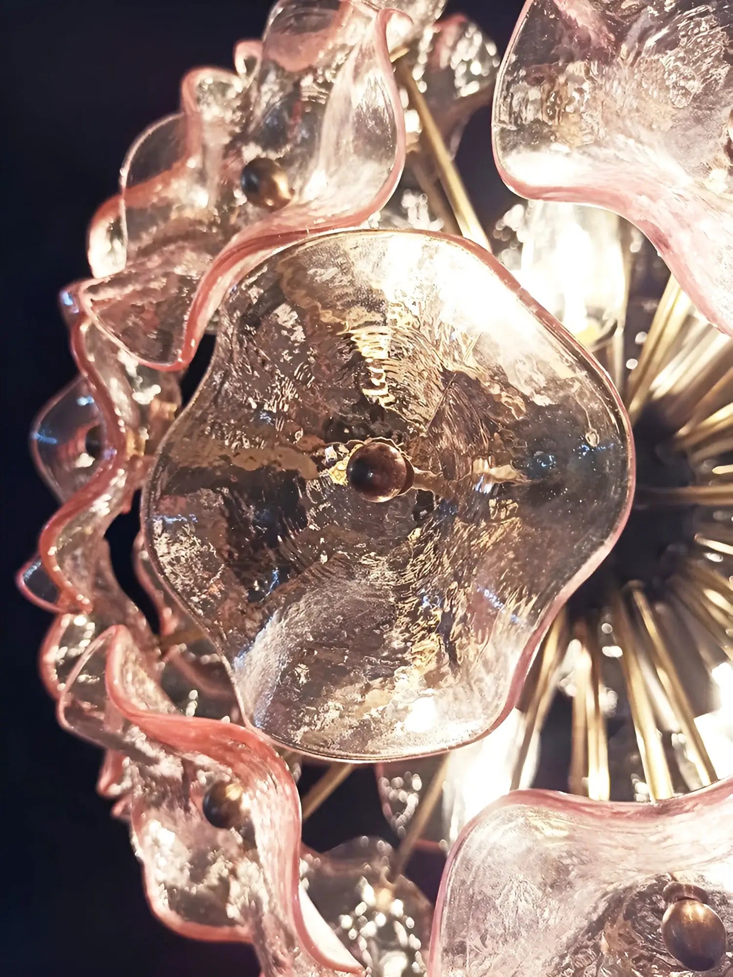 Murano Sputnik Poppy Pink Chandelier - Nuvé