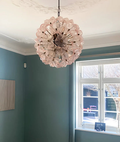 Murano Sputnik Poppy Pink Chandelier - Nuvé
