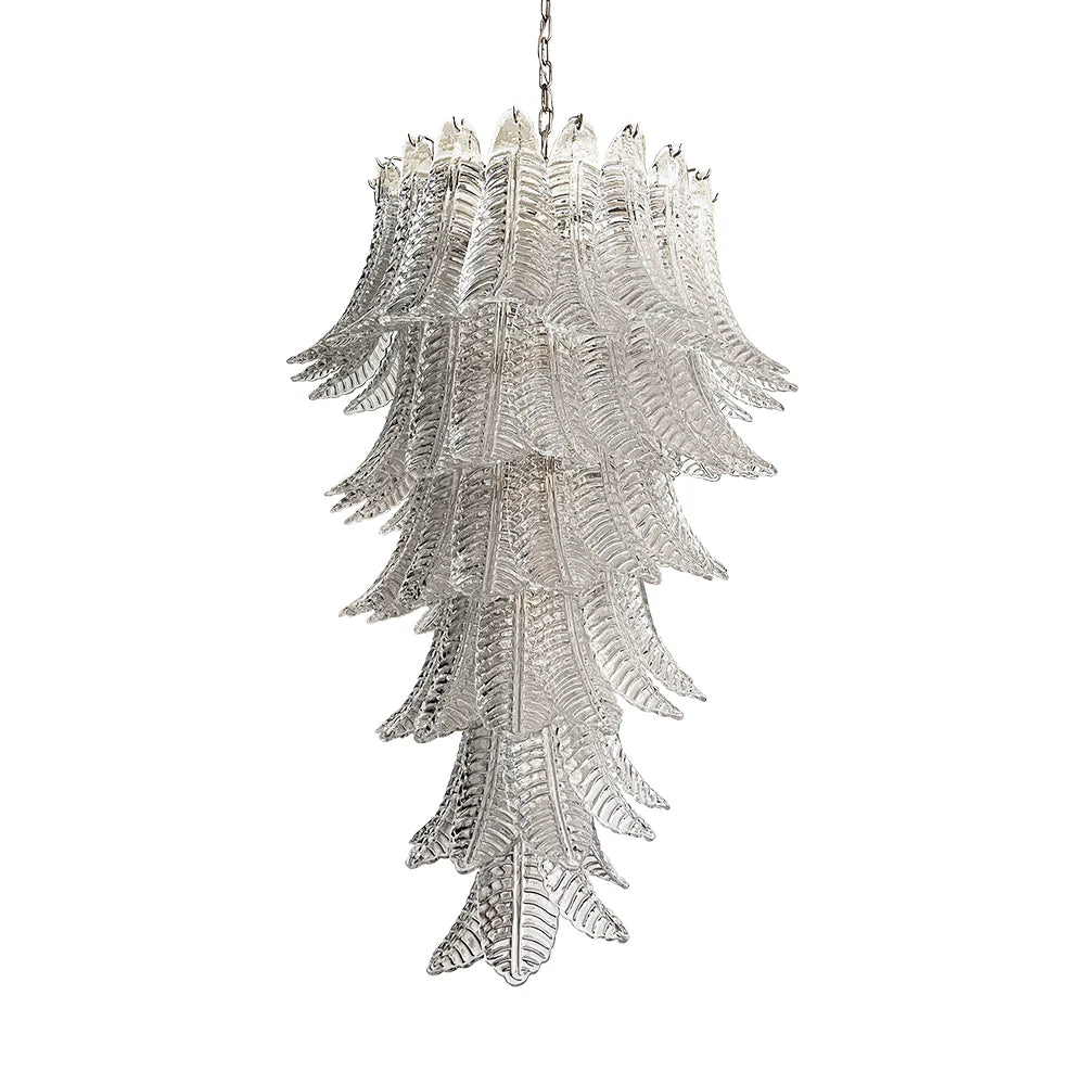 Murano Transparent Felch Spiral Chandelier - Nuvé