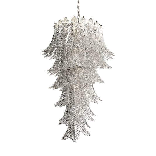 Murano Transparent Felch Spiral Chandelier - Nuvé