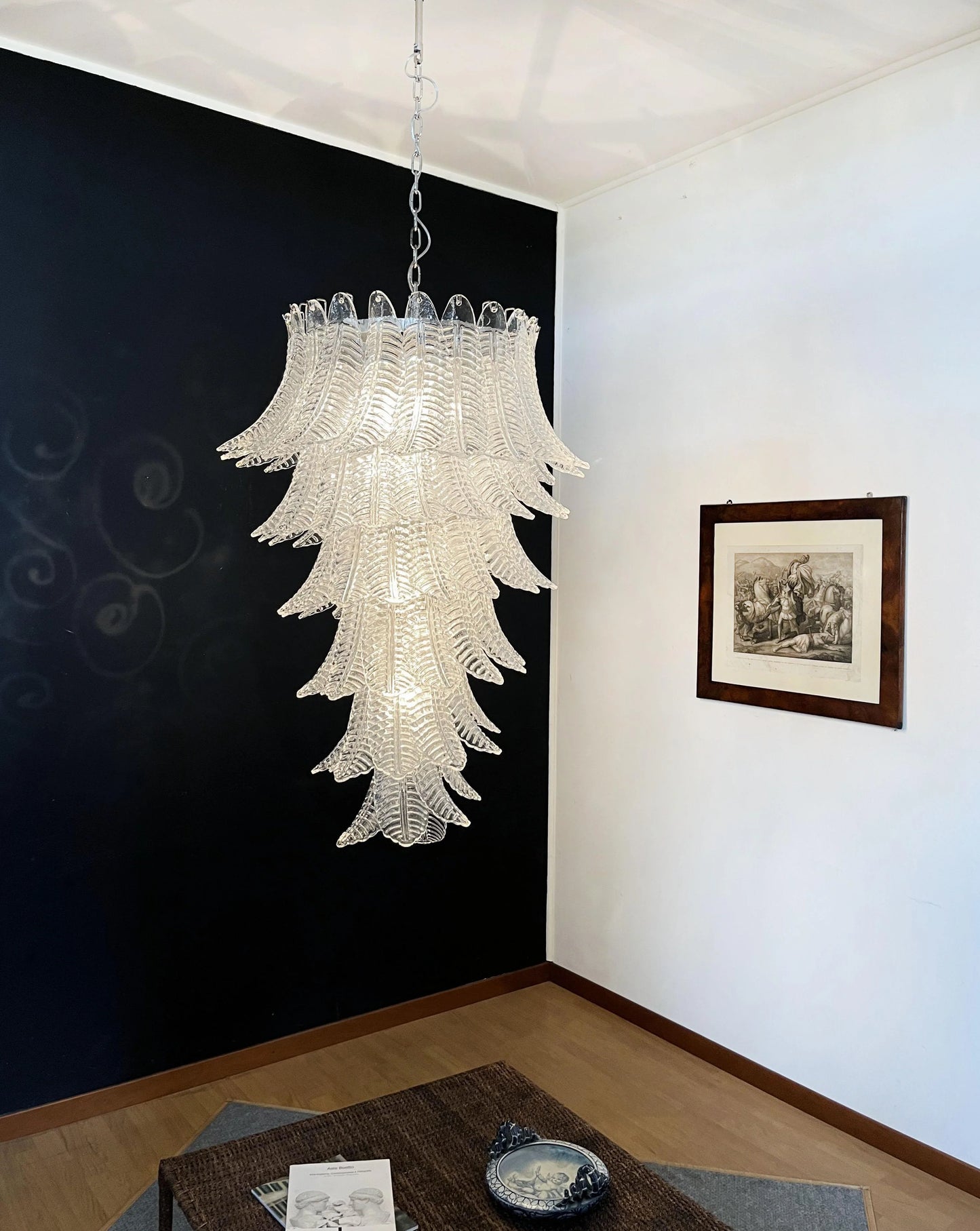 Murano Transparent Felch Spiral Chandelier - Nuvé