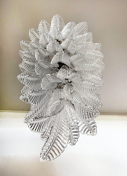 Murano Transparent Felch Spiral Chandelier - Nuvé