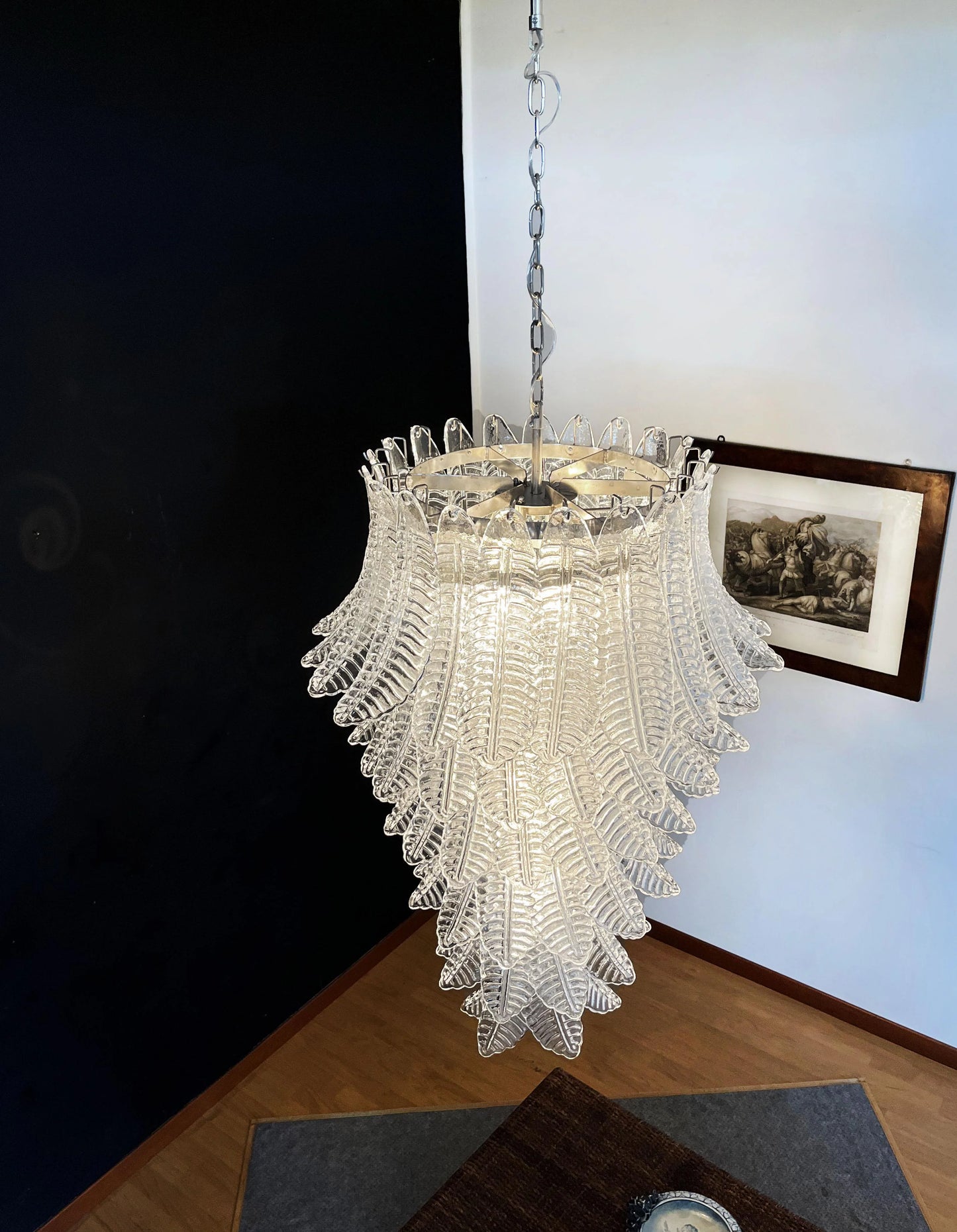 Murano Transparent Felch Spiral Chandelier - Nuvé