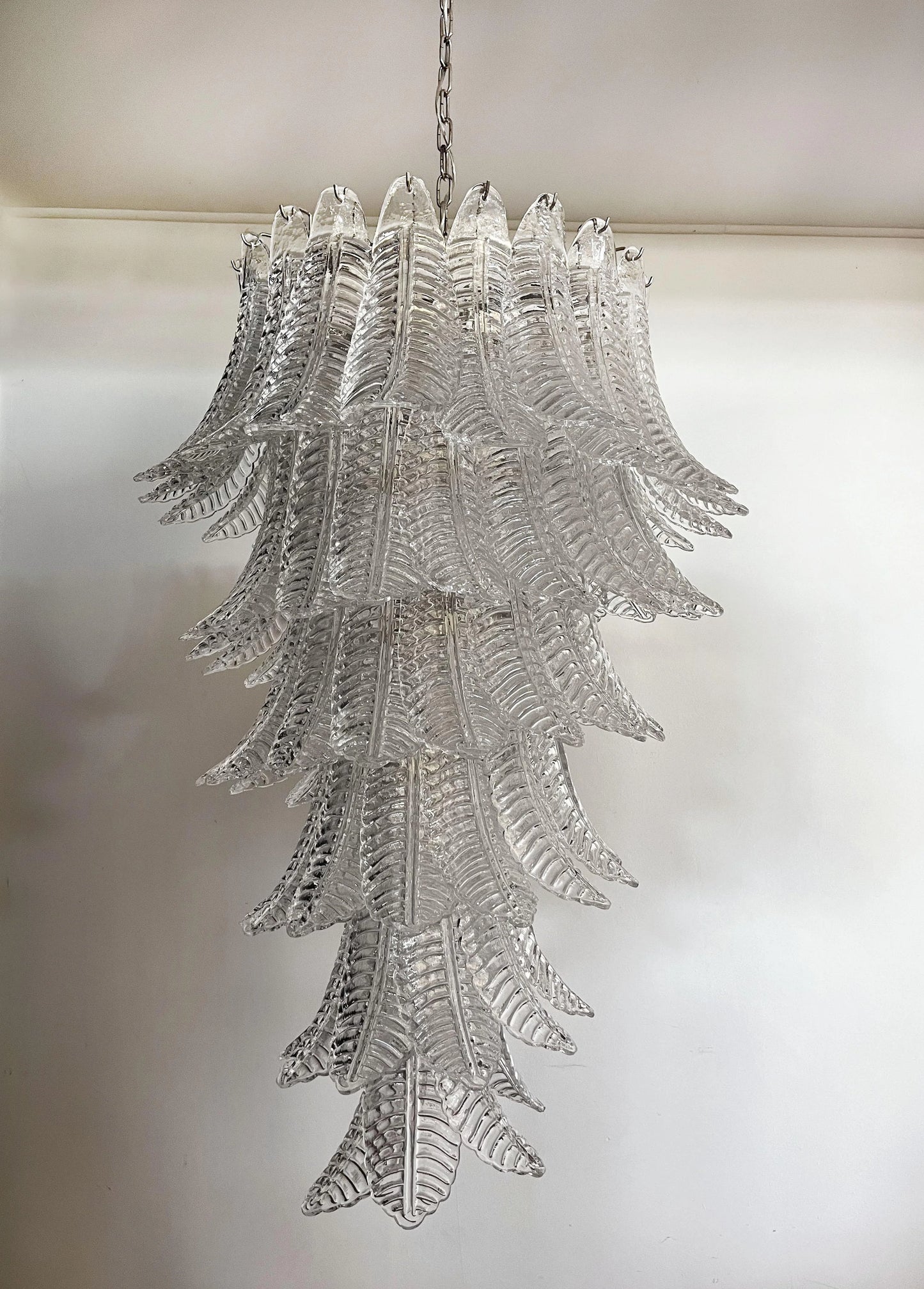 Murano Transparent Felch Spiral Chandelier - Nuvé