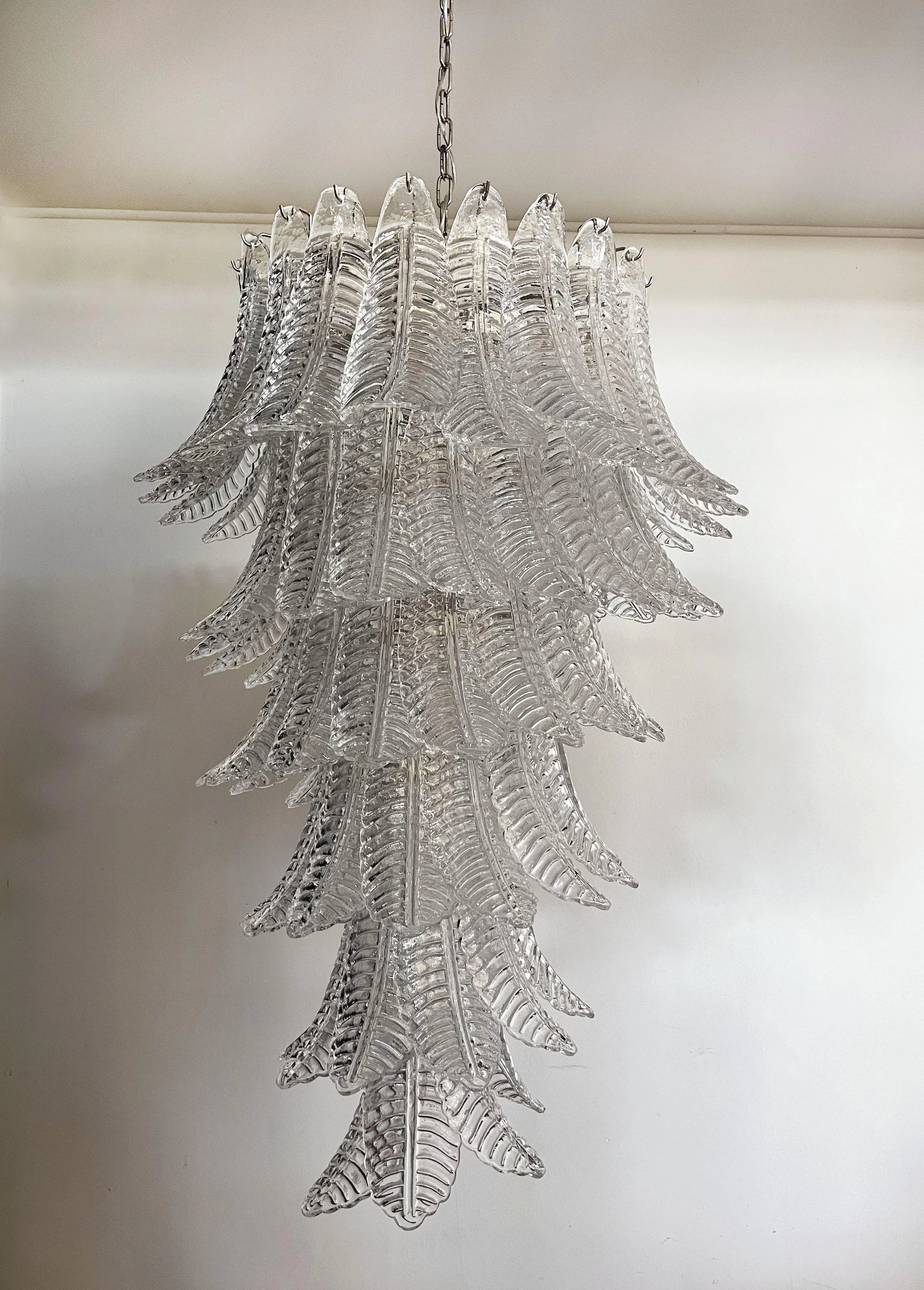 Murano Transparent Felch Spiral Chandelier - Nuvé