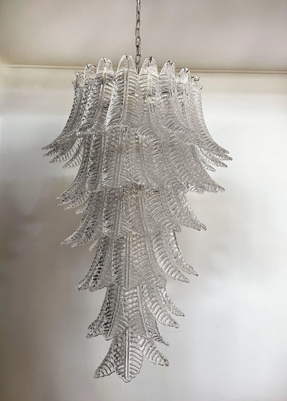 Murano Transparent Felch Spiral Chandelier - Nuvé