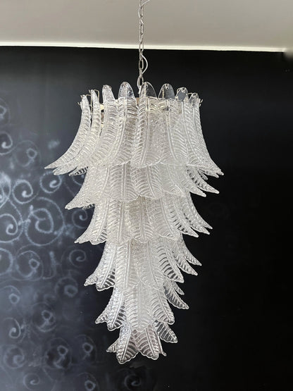 Murano Transparent Felch Spiral Chandelier - Nuvé