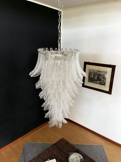 Murano Transparent Felch Spiral Chandelier - Nuvé