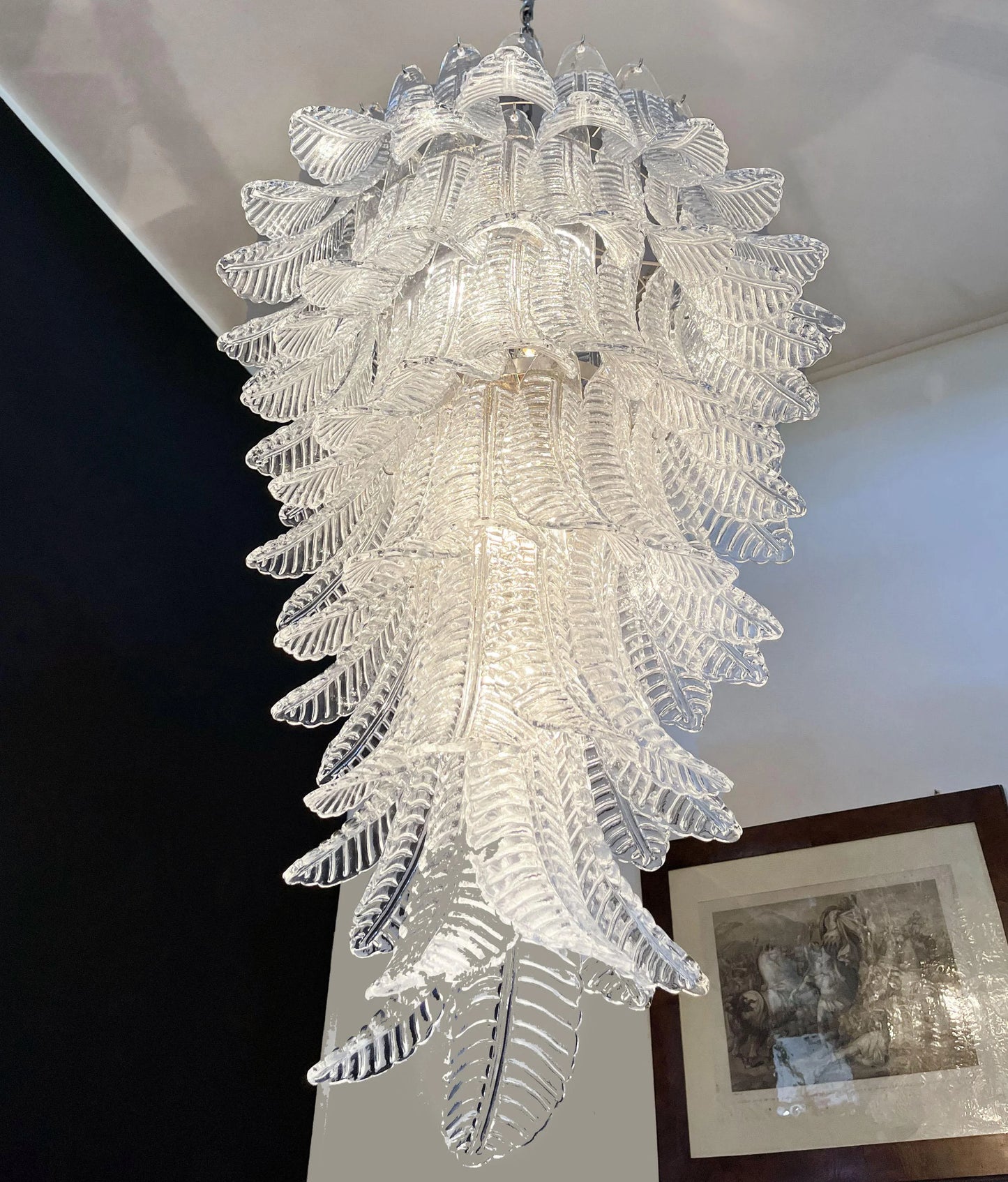 Murano Transparent Felch Spiral Chandelier - Nuvé
