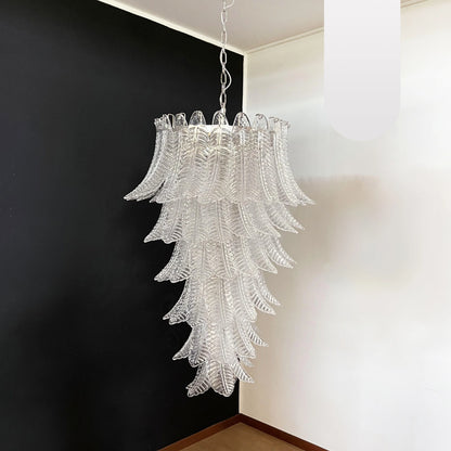 Murano Transparent Felch Spiral Chandelier - Nuvé