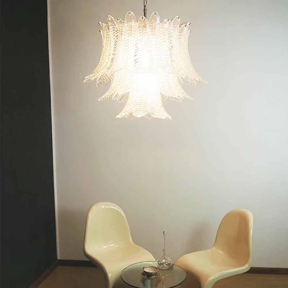 Murano Transparent Ferns Glass Chandelier - Nuvé