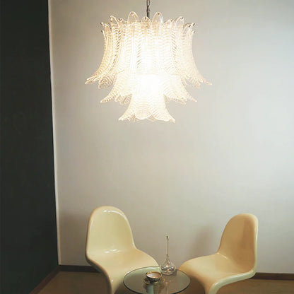 Murano Transparent Ferns Glass Chandelier - Nuvé