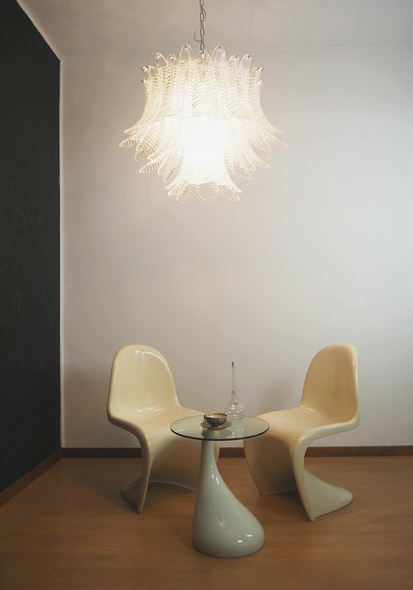 Murano Transparent Ferns Glass Chandelier - Nuvé