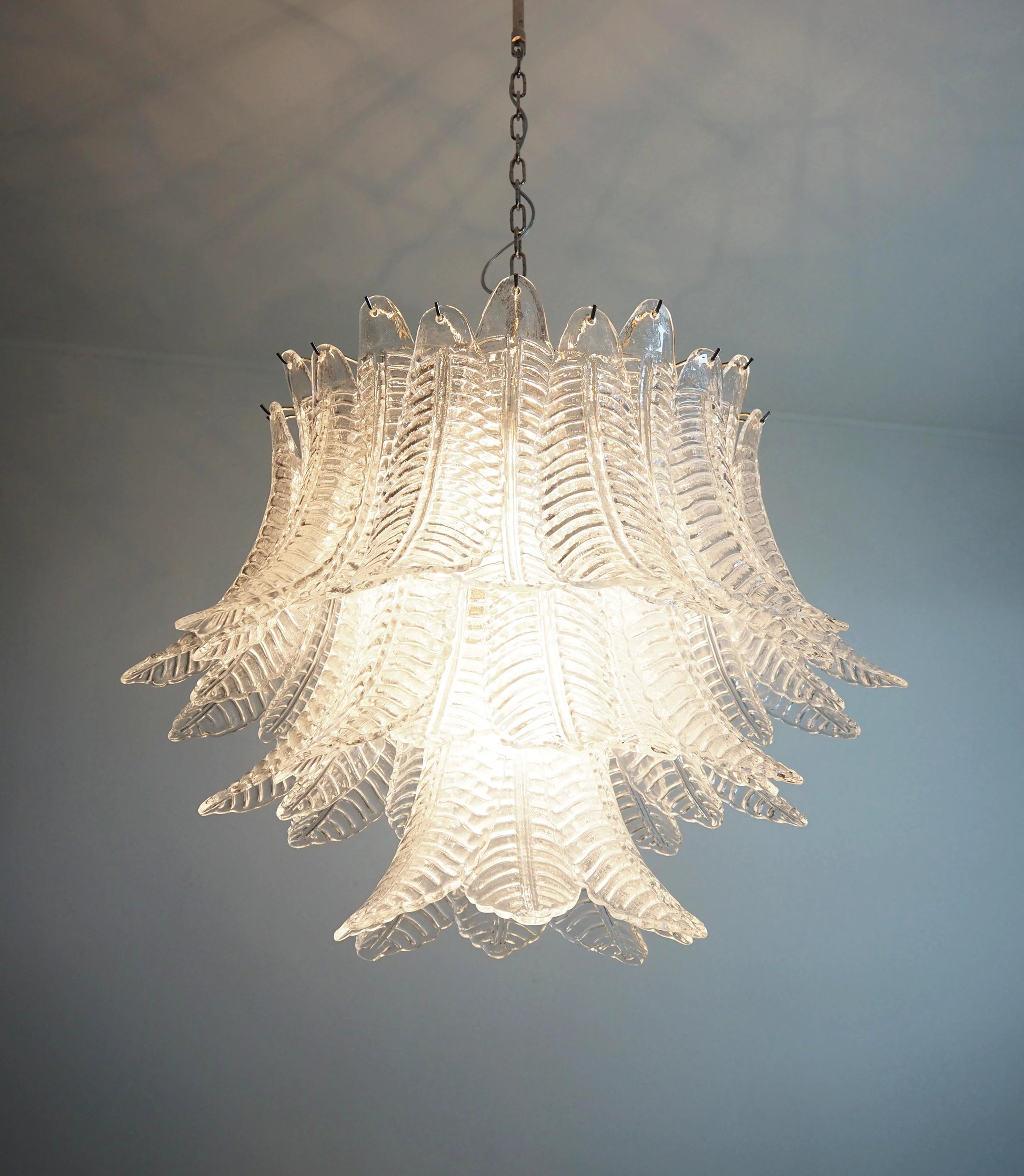 Murano Transparent Ferns Glass Chandelier - Nuvé