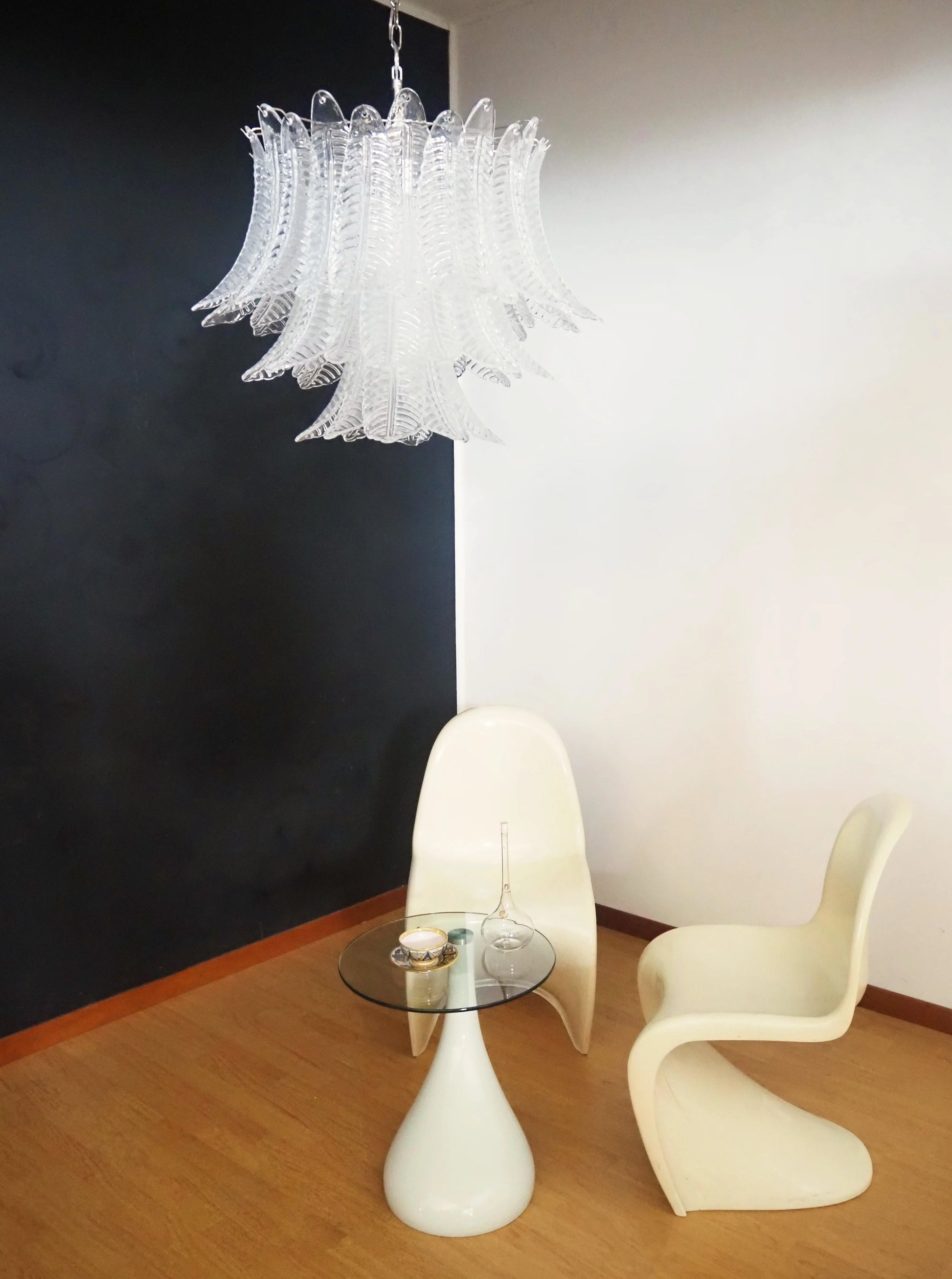 Murano Transparent Ferns Glass Chandelier - Nuvé