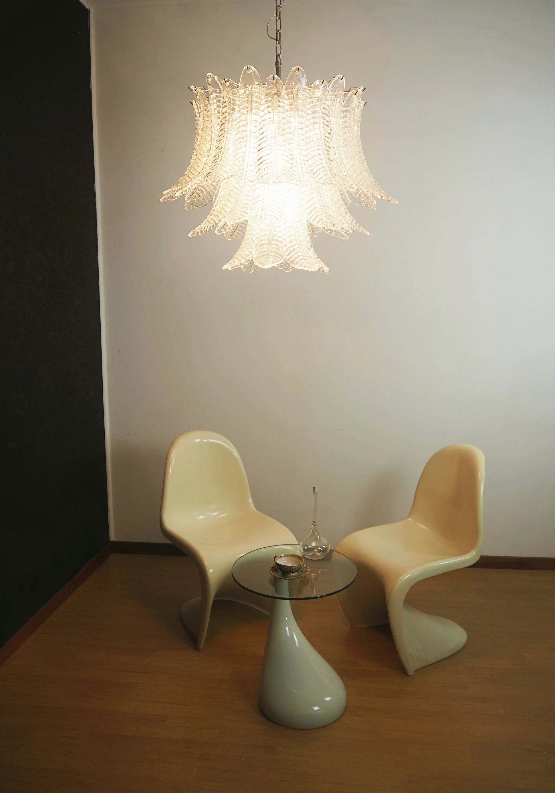 Murano Transparent Ferns Glass Chandelier - Nuvé