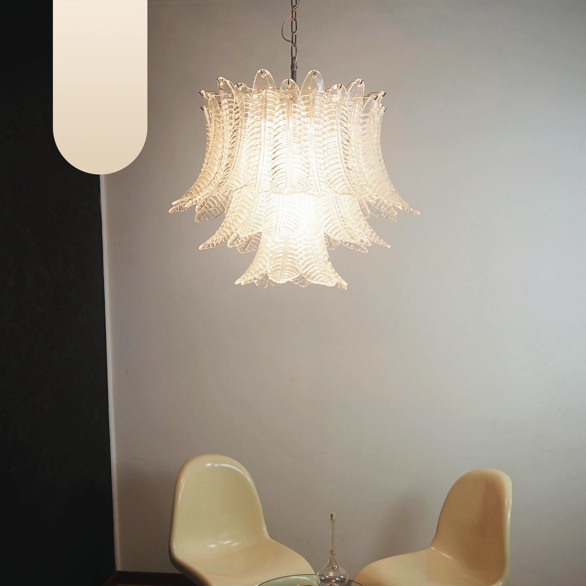 Murano Transparent Ferns Glass Chandelier - Nuvé