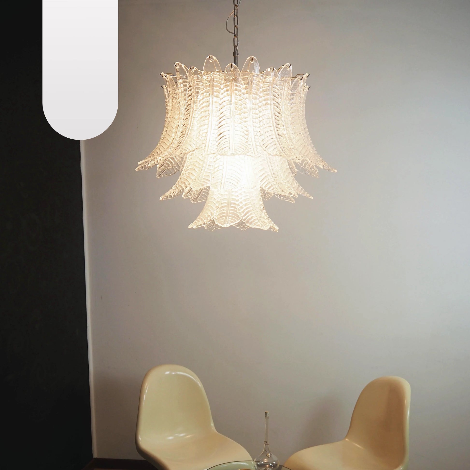 Murano Transparent Ferns Glass Chandelier - Nuvé