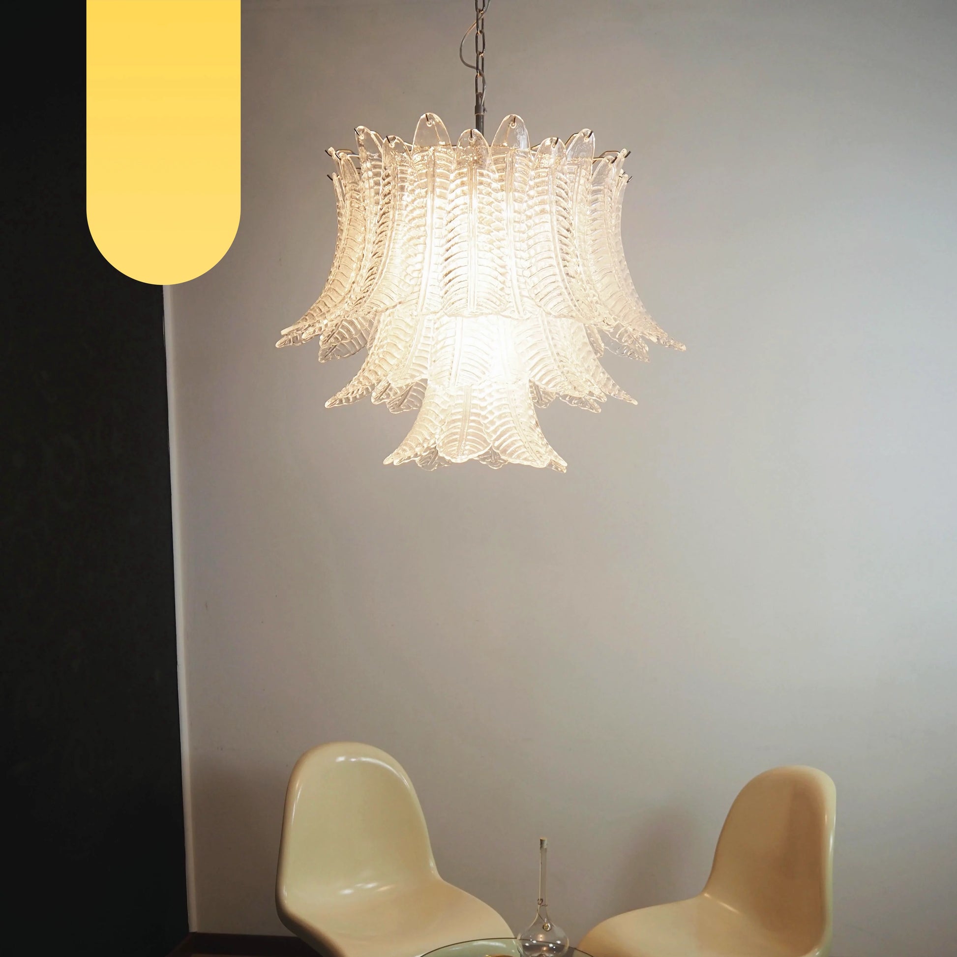 Murano Transparent Ferns Glass Chandelier - Nuvé