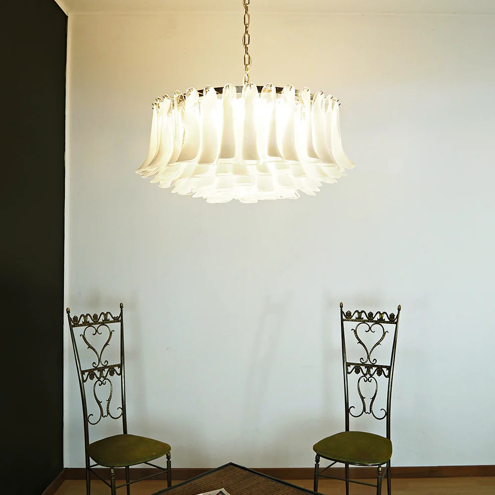 Murano Transparent Glass Petal Chandelier - Nuvé