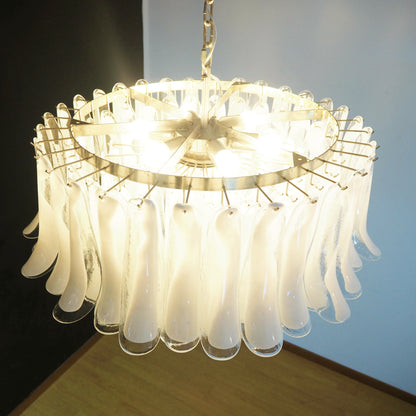 Murano Transparent Glass Petal Chandelier - Nuvé
