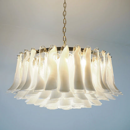 Murano Transparent Glass Petal Chandelier - Nuvé