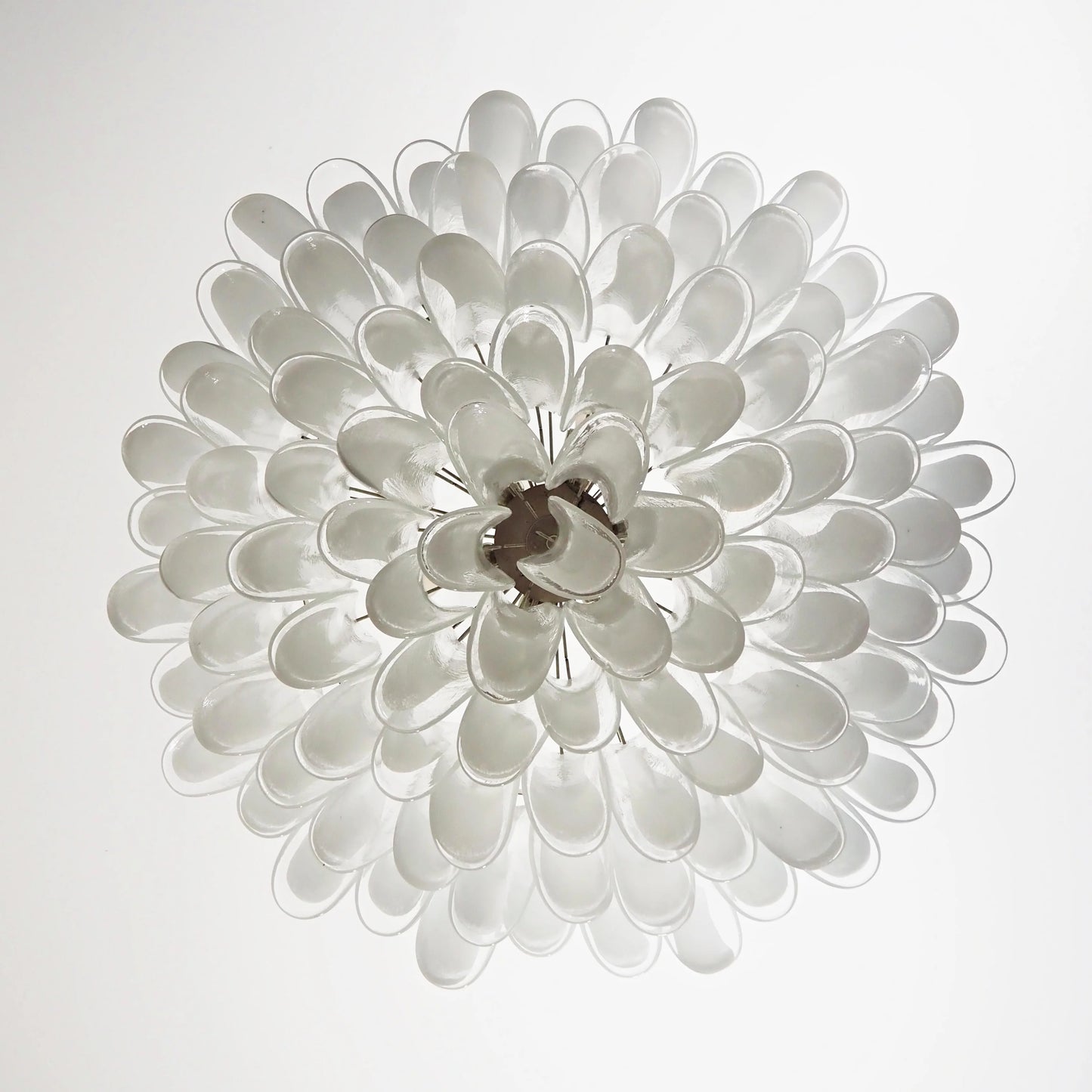 Murano Transparent Glass Petal Chandelier - Nuvé