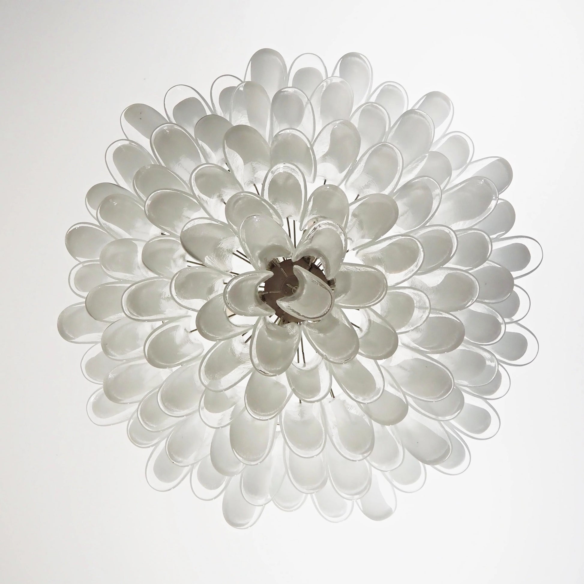 Murano Transparent Glass Petal Chandelier - Nuvé
