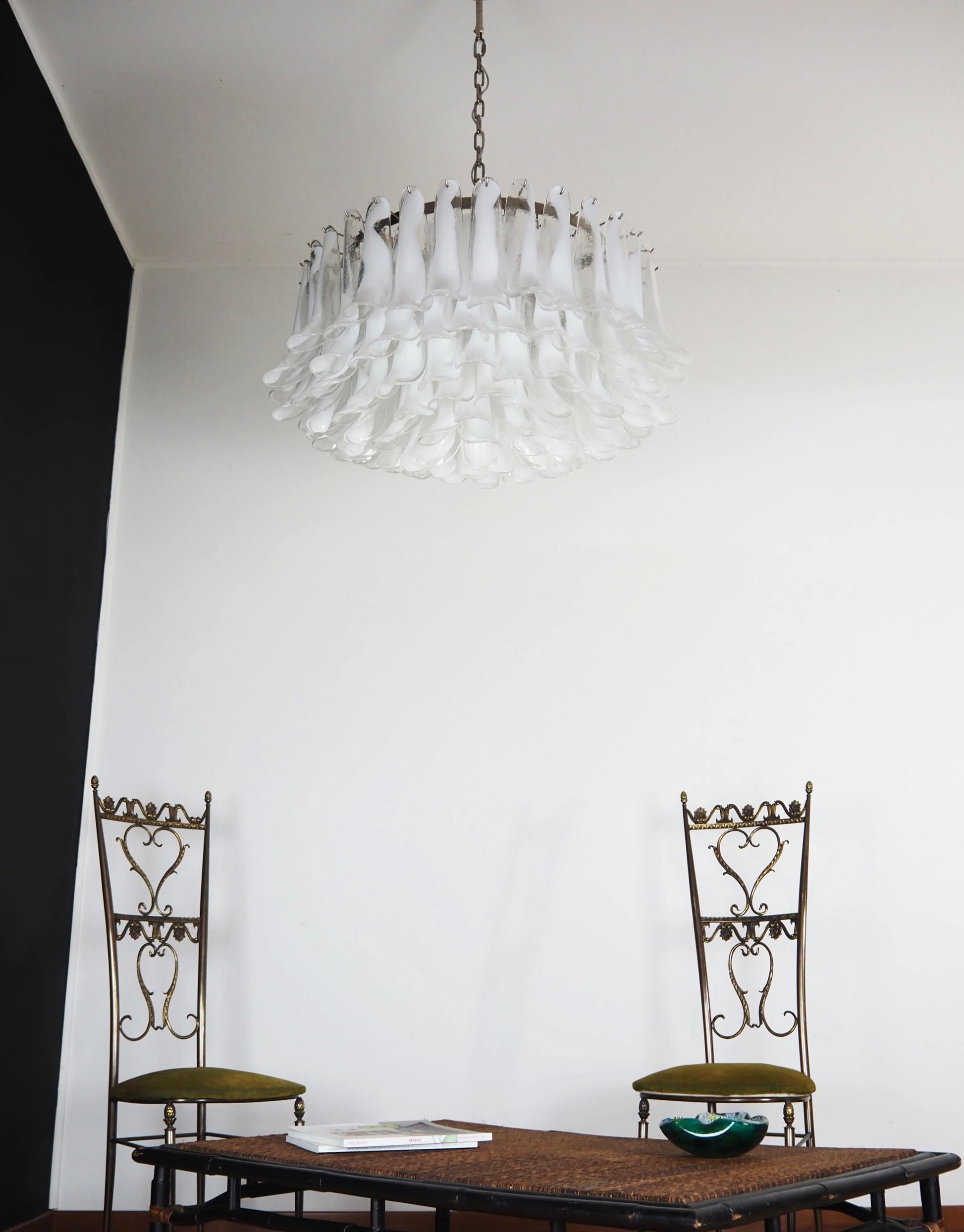 Murano Transparent Glass Petal Chandelier - Nuvé