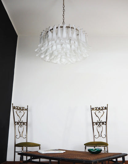Murano Transparent Glass Petal Chandelier - Nuvé