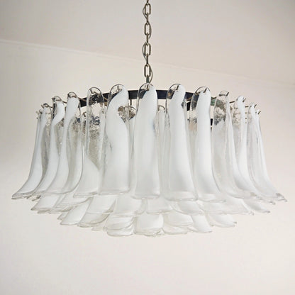 Murano Transparent Glass Petal Chandelier - Nuvé