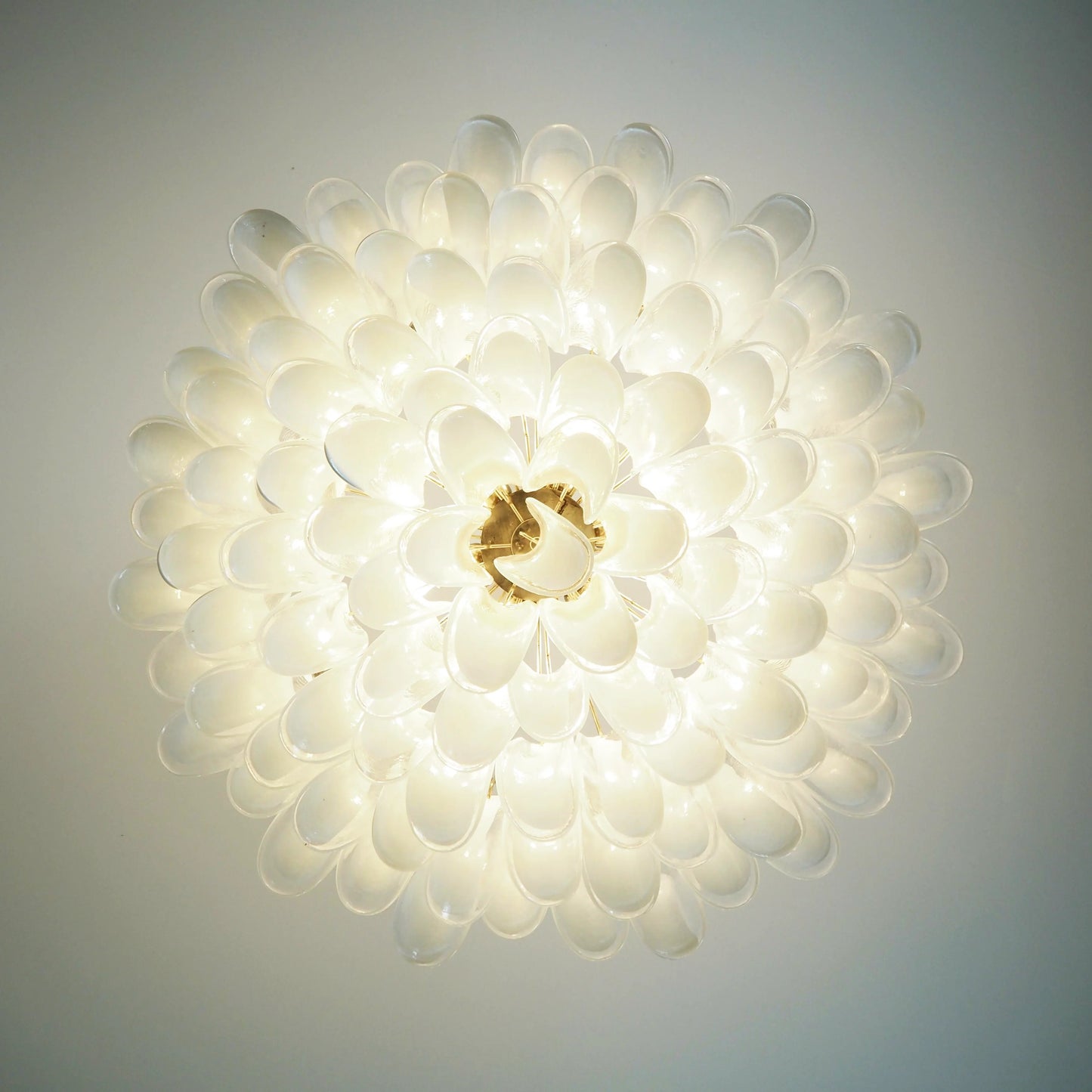 Murano Transparent Glass Petal Chandelier - Nuvé