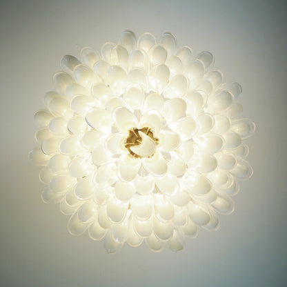 Murano Transparent Glass Petal Chandelier - Nuvé
