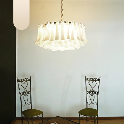 Murano Transparent Glass Petal Chandelier - Nuvé