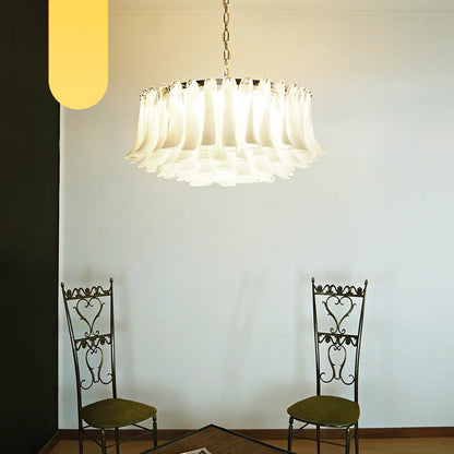 Murano Transparent Glass Petal Chandelier - Nuvé