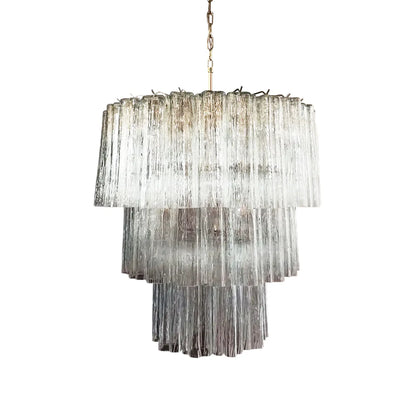Murano Transparent Glass Tube Chandelier - Nuvé