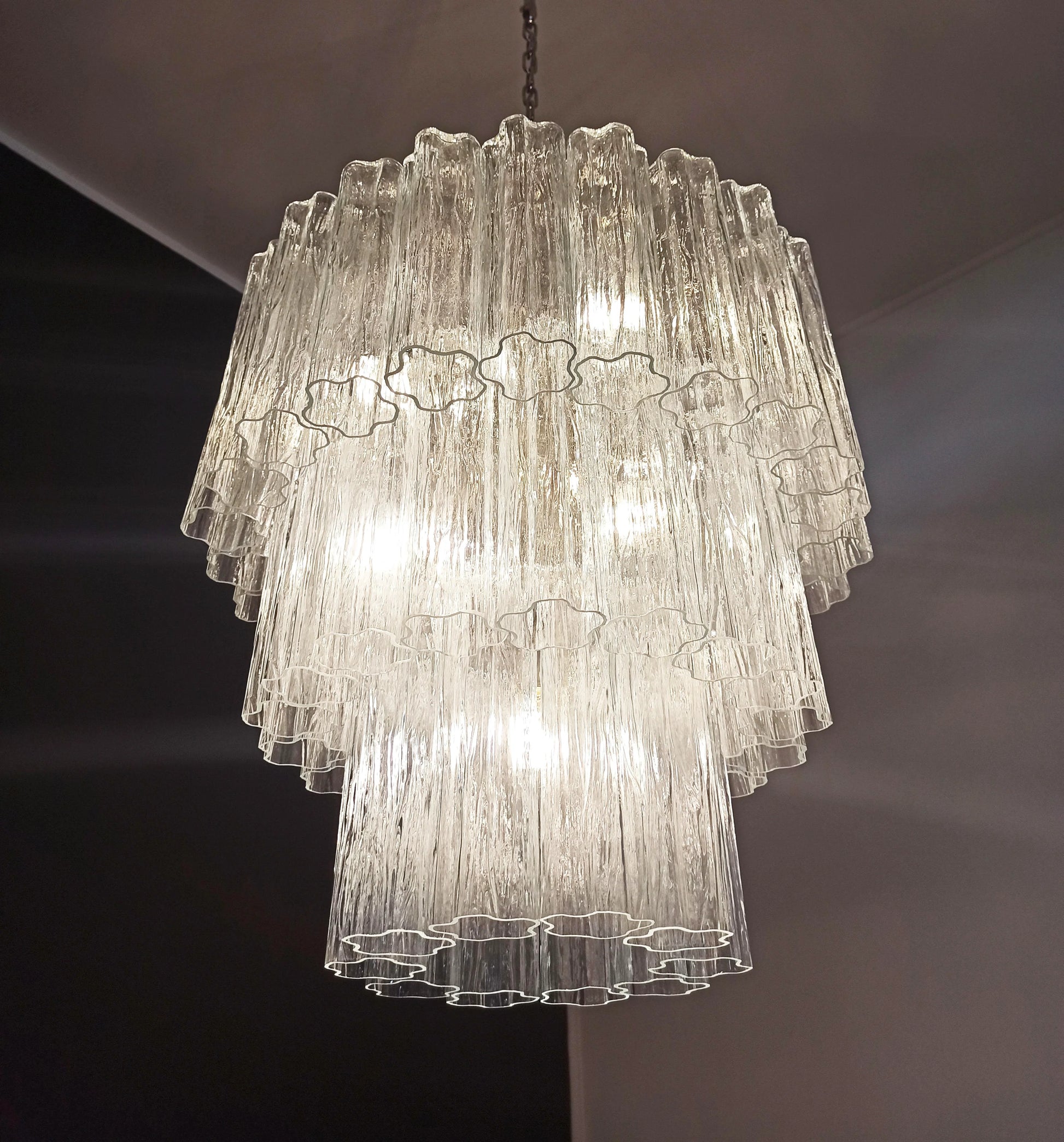 Murano Transparent Glass Tube Chandelier - Nuvé