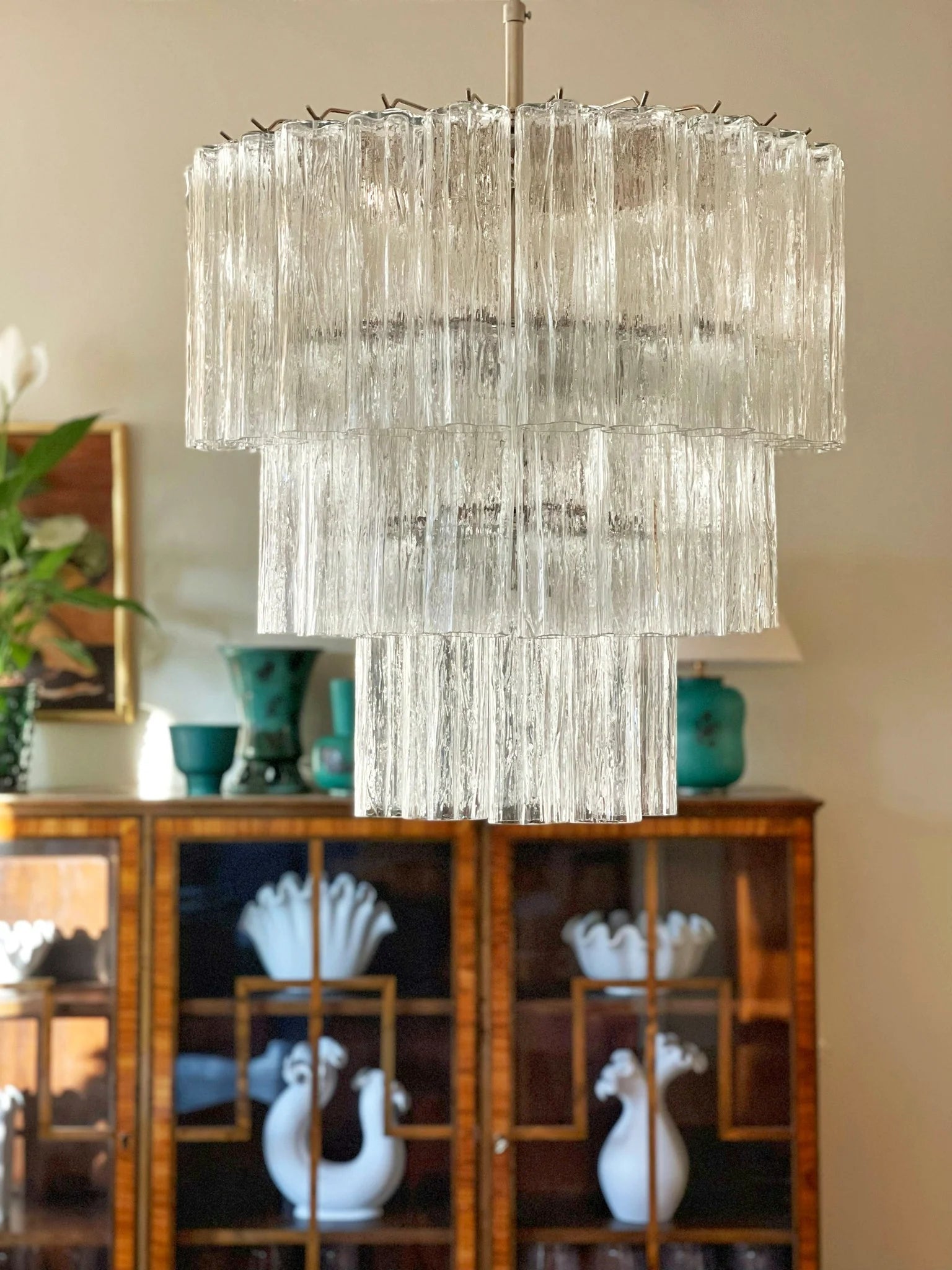Murano Transparent Glass Tube Chandelier - Nuvé