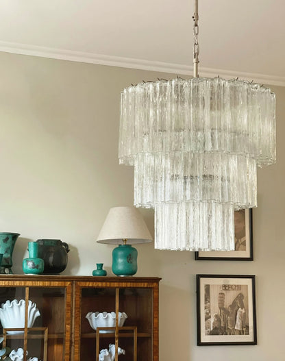 Murano Transparent Glass Tube Chandelier - Nuvé