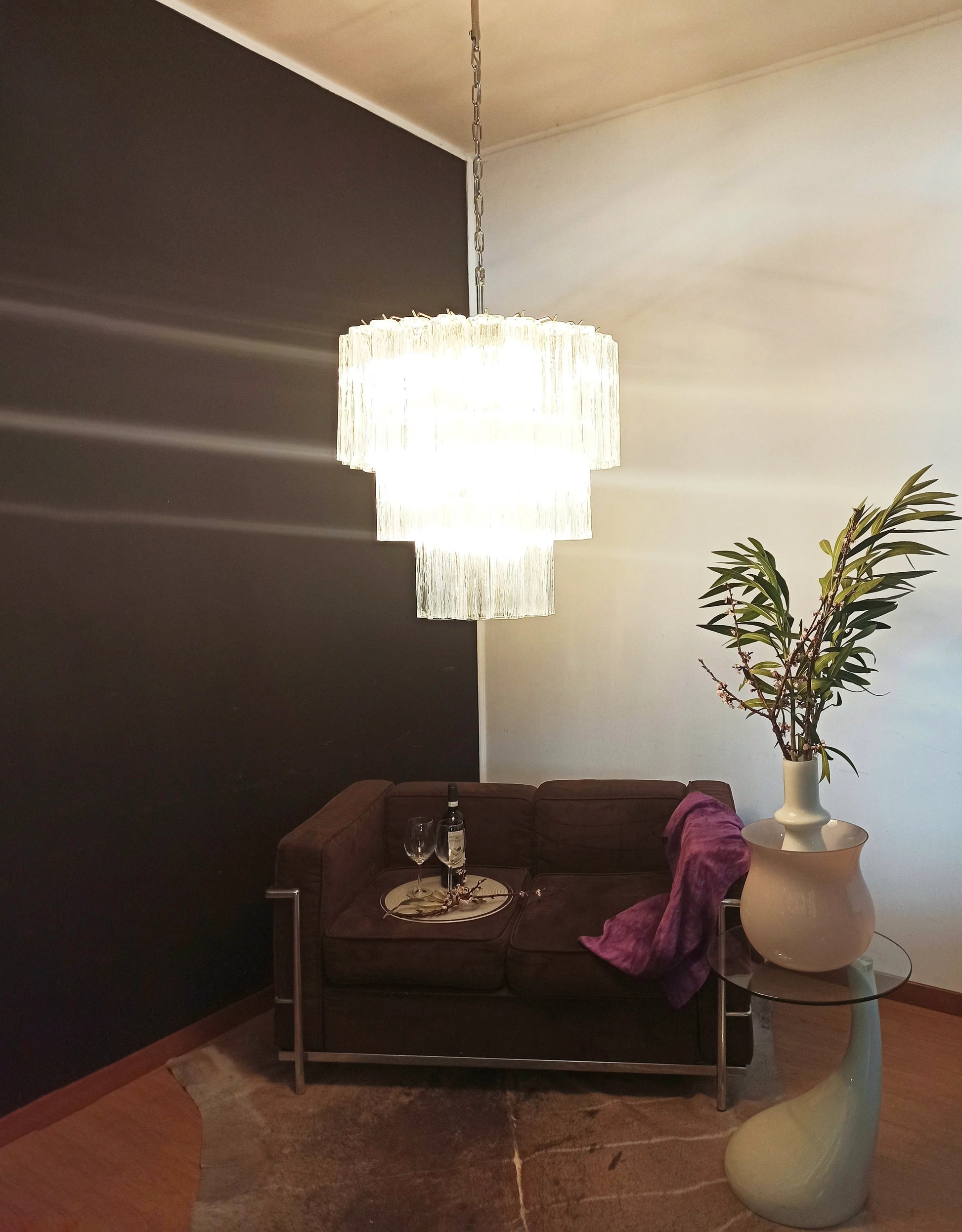 Murano Transparent Glass Tube Chandelier - Nuvé