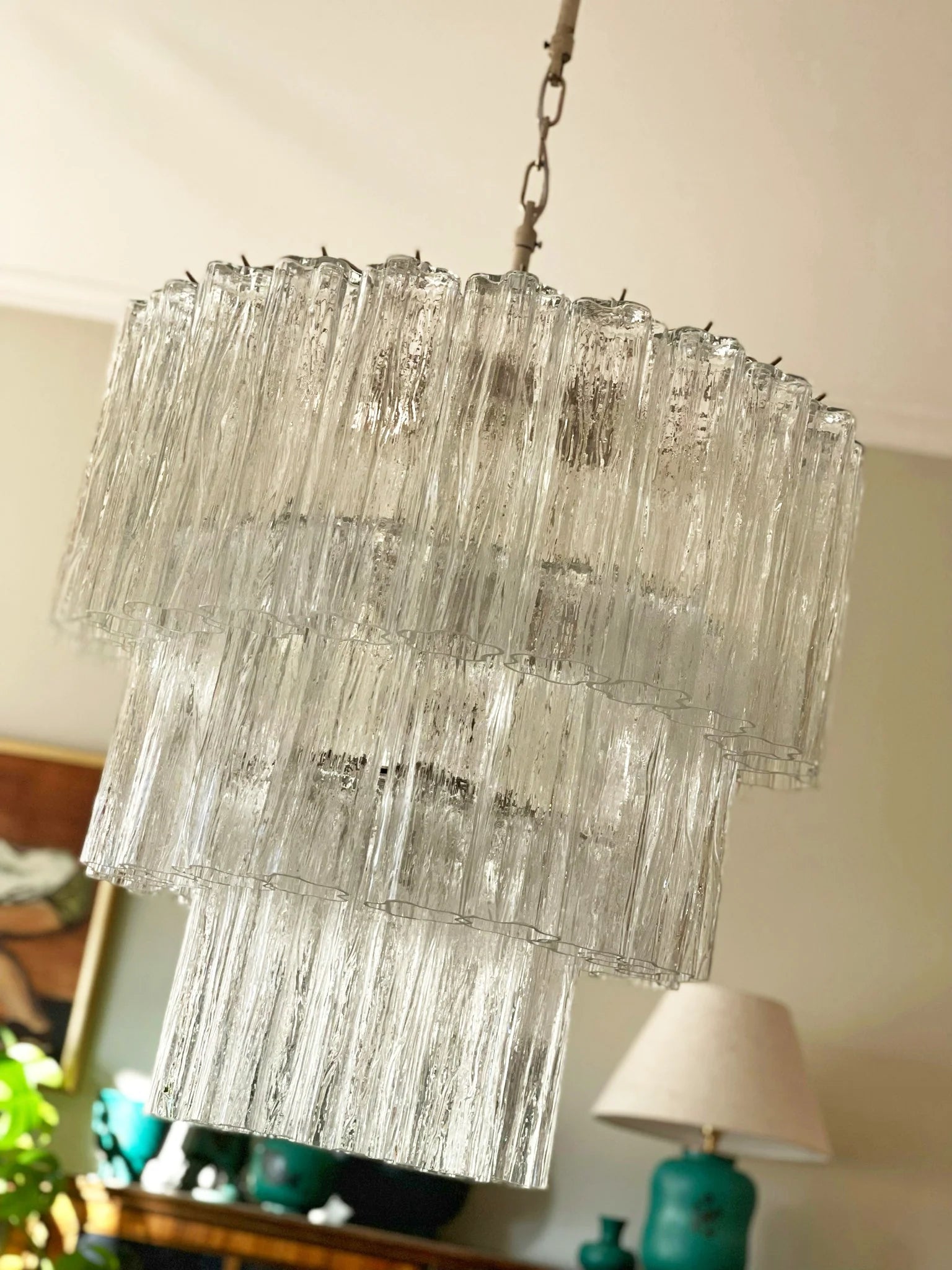 Murano Transparent Glass Tube Chandelier - Nuvé