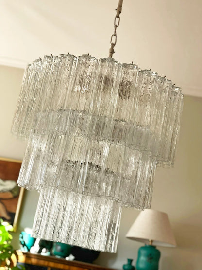 Murano Transparent Glass Tube Chandelier - Nuvé