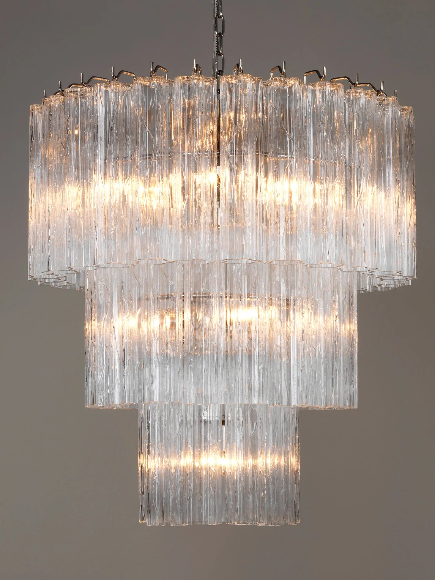 Murano Transparent Glass Tube Chandelier - Nuvé