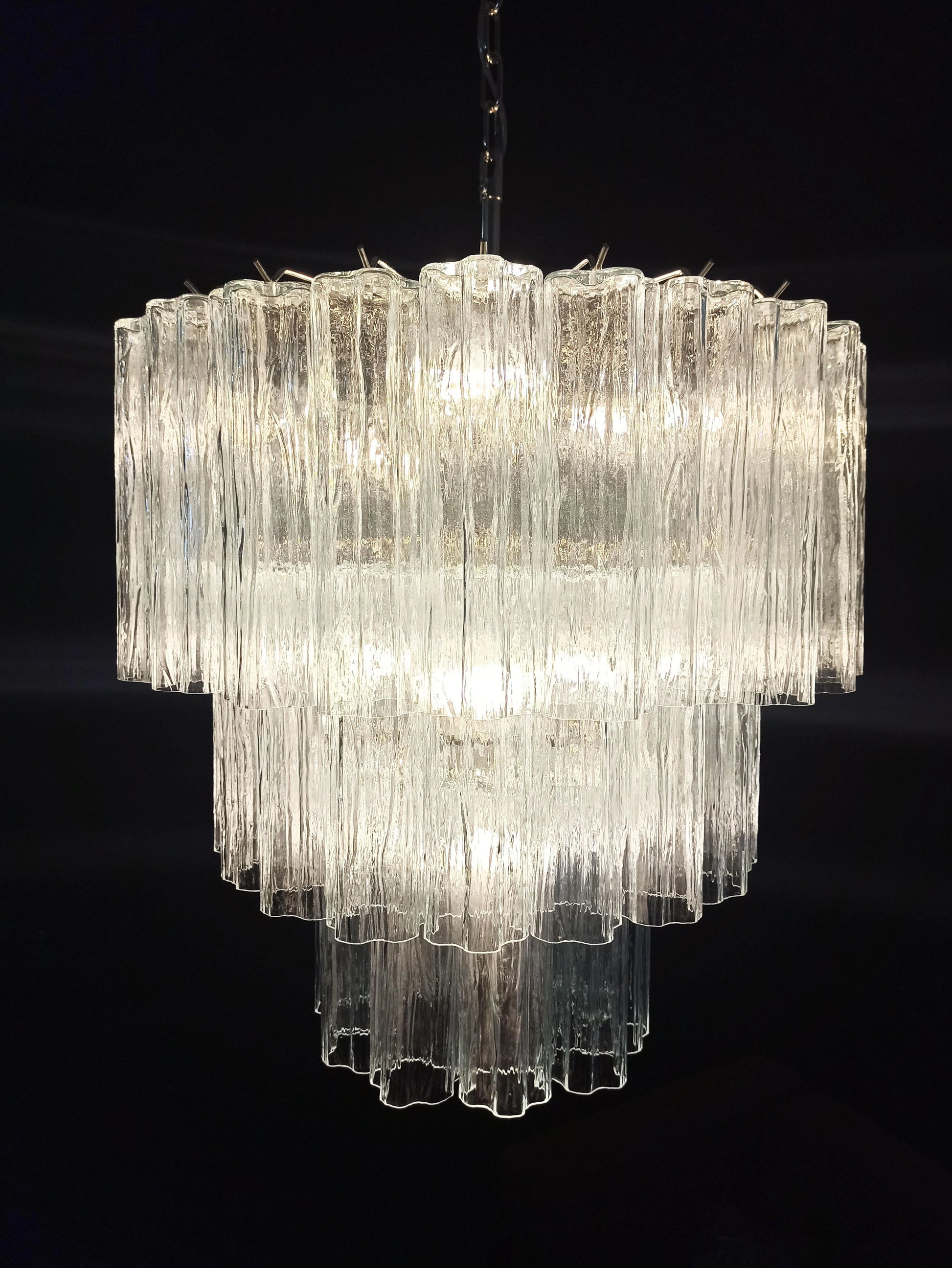 Murano Transparent Glass Tube Chandelier - Nuvé