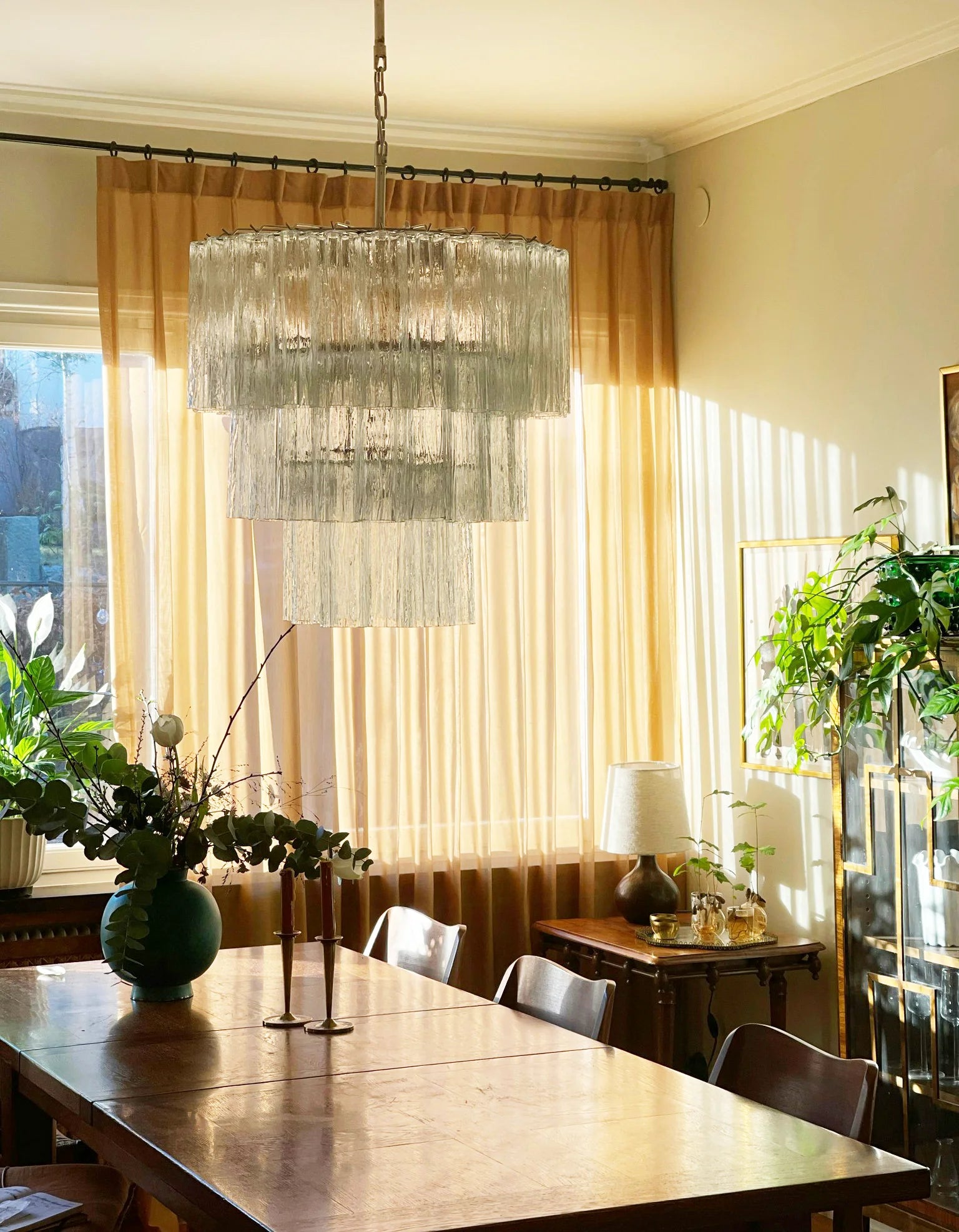 Murano Transparent Glass Tube Chandelier - Nuvé