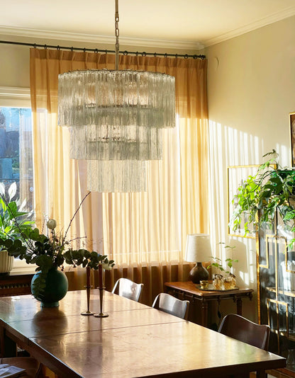 Murano Transparent Glass Tube Chandelier - Nuvé